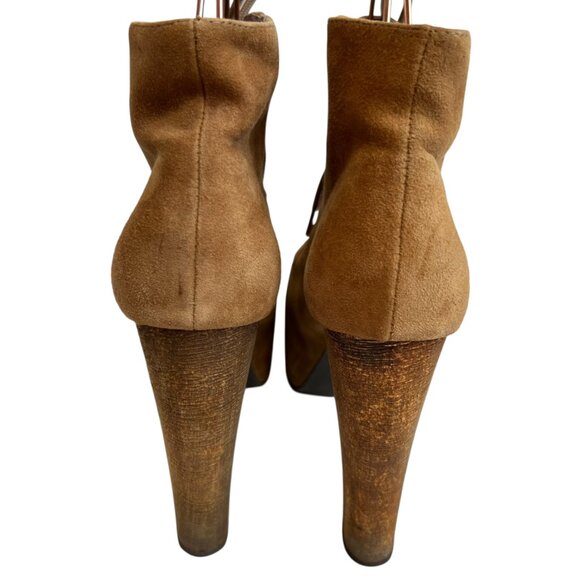 Jeffrey Campbell Lita platform booties tan brown suede lace up size 8.5 boots - Picture 4 of 12